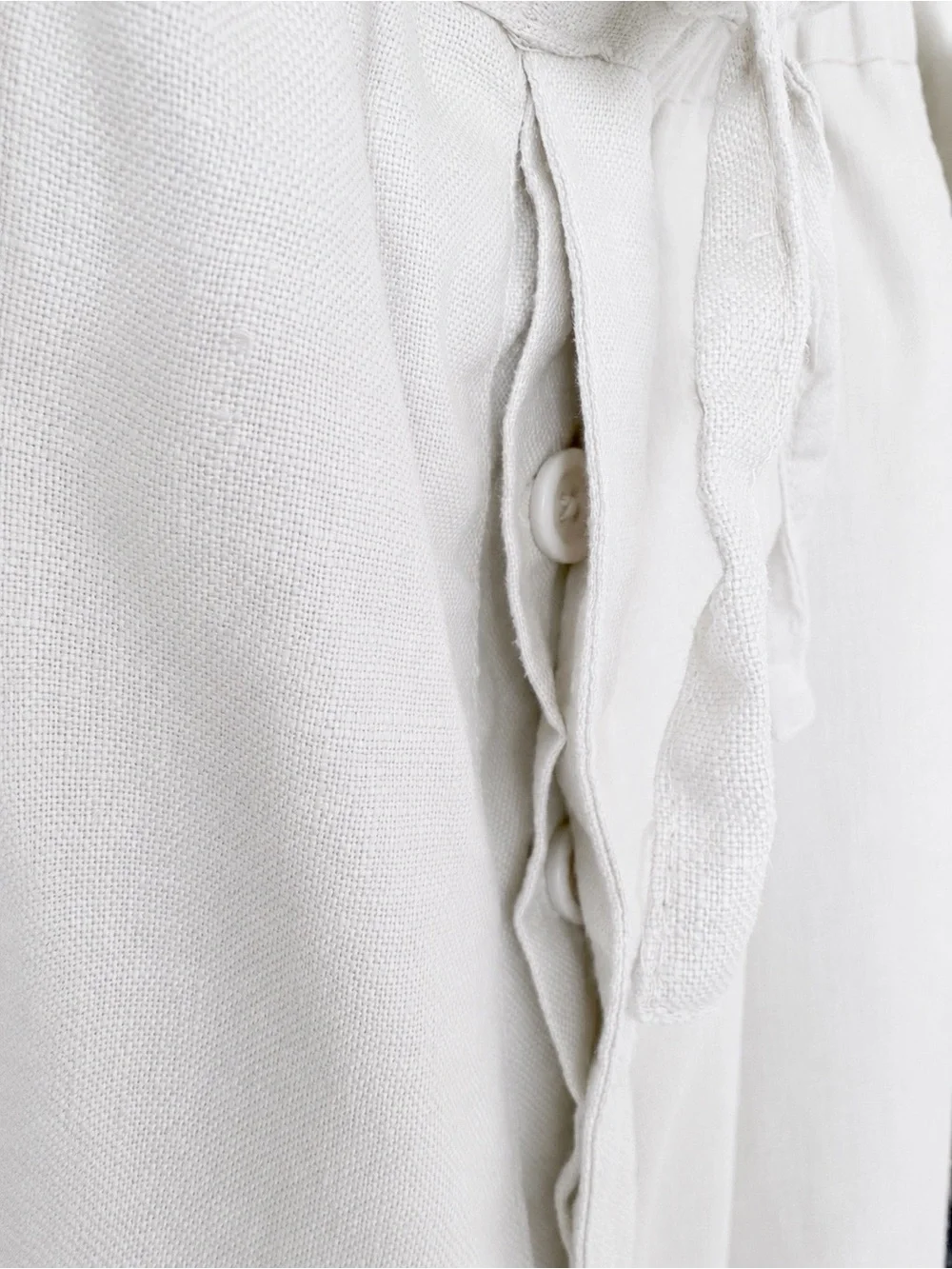 Natural Blue by Visitor Men's XL 100% Linen Drawstring Pants White